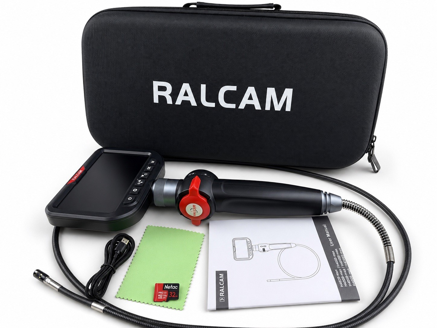 RALCAM H406BD-Max Dual Lens 2-Way Articulating Borescope 5in 5FT 32GB