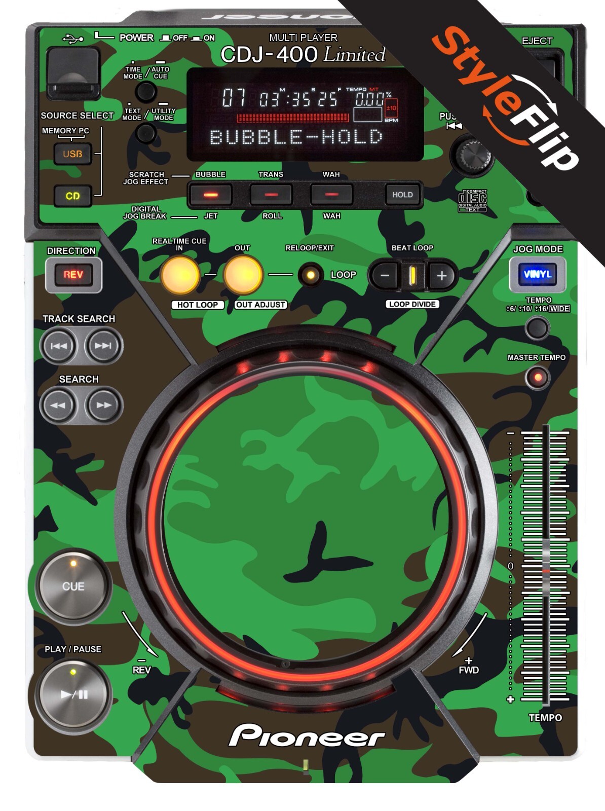 Pioneer CDJ-400 Skin | Camo Green | Protective Decal | StyleFlip Skins