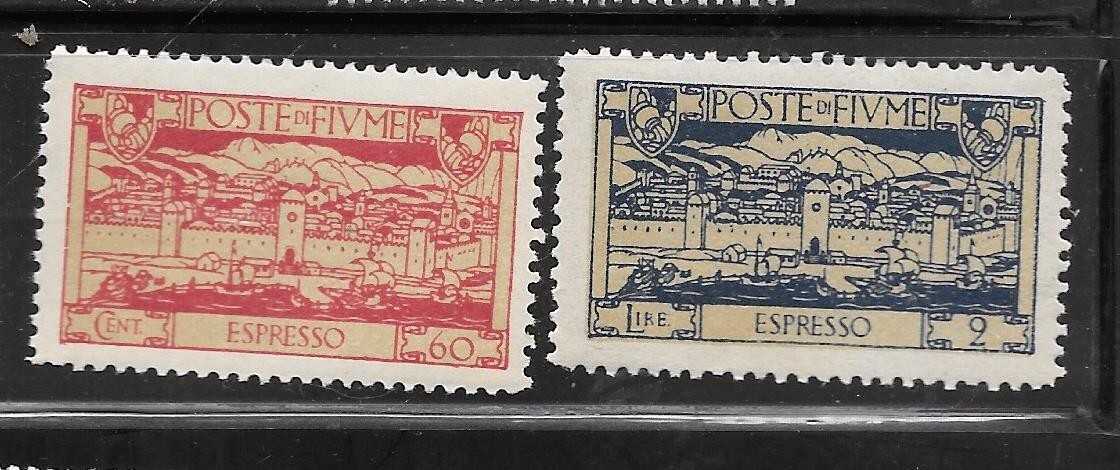 FIUME SC#E12-3 MNH OLD CLASSIC 1923 SPECIAL DELIVERY STAMP PAIR