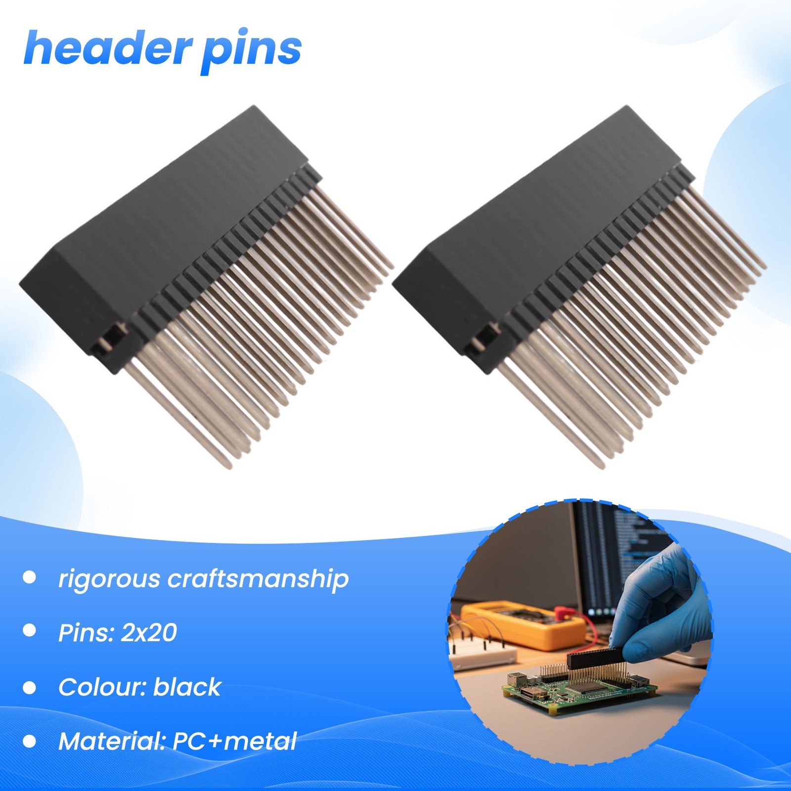 2 x 20(40 Pin) Stacking Header for A+/B+/Pi 2/Pi 3 Extra Tall Header (Pack6687