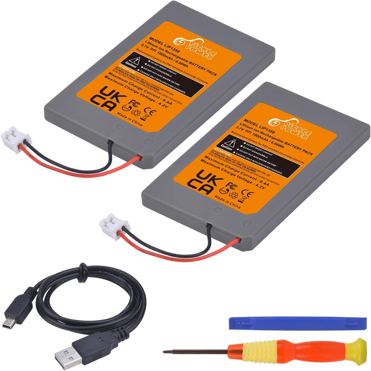 PS3 Controller Battery, 2 Pack LIP1359 Battery for Sony Playstation 3 Dualsho...