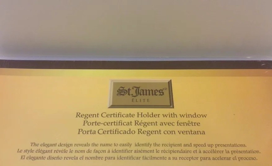 First Base St James Elite Double Fold Linen Certificate Holder 5 Pack Black