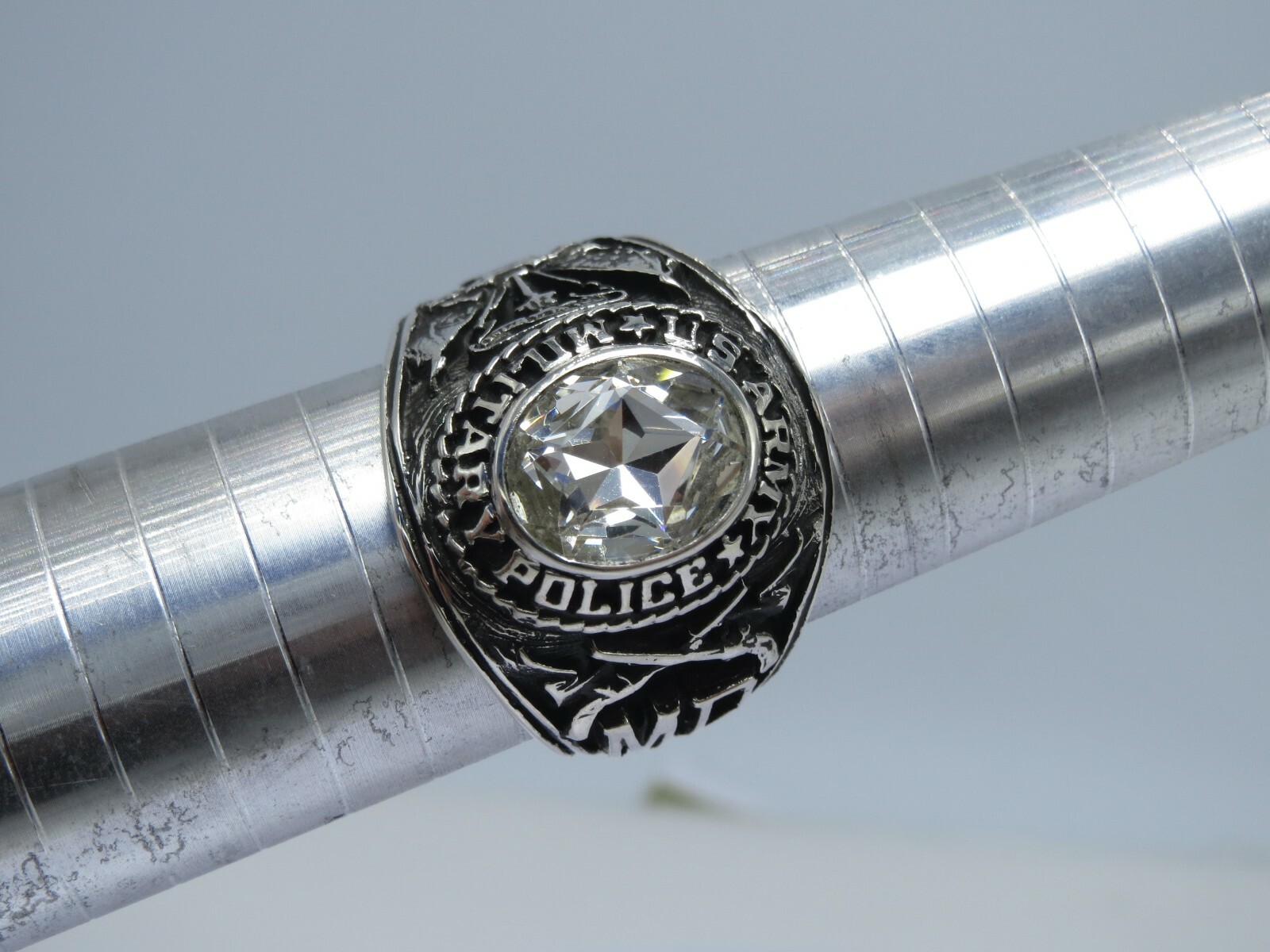 SILVER 925 , RING , MILITARY POLICE RING , MP RING , USMP ,  US Size 12