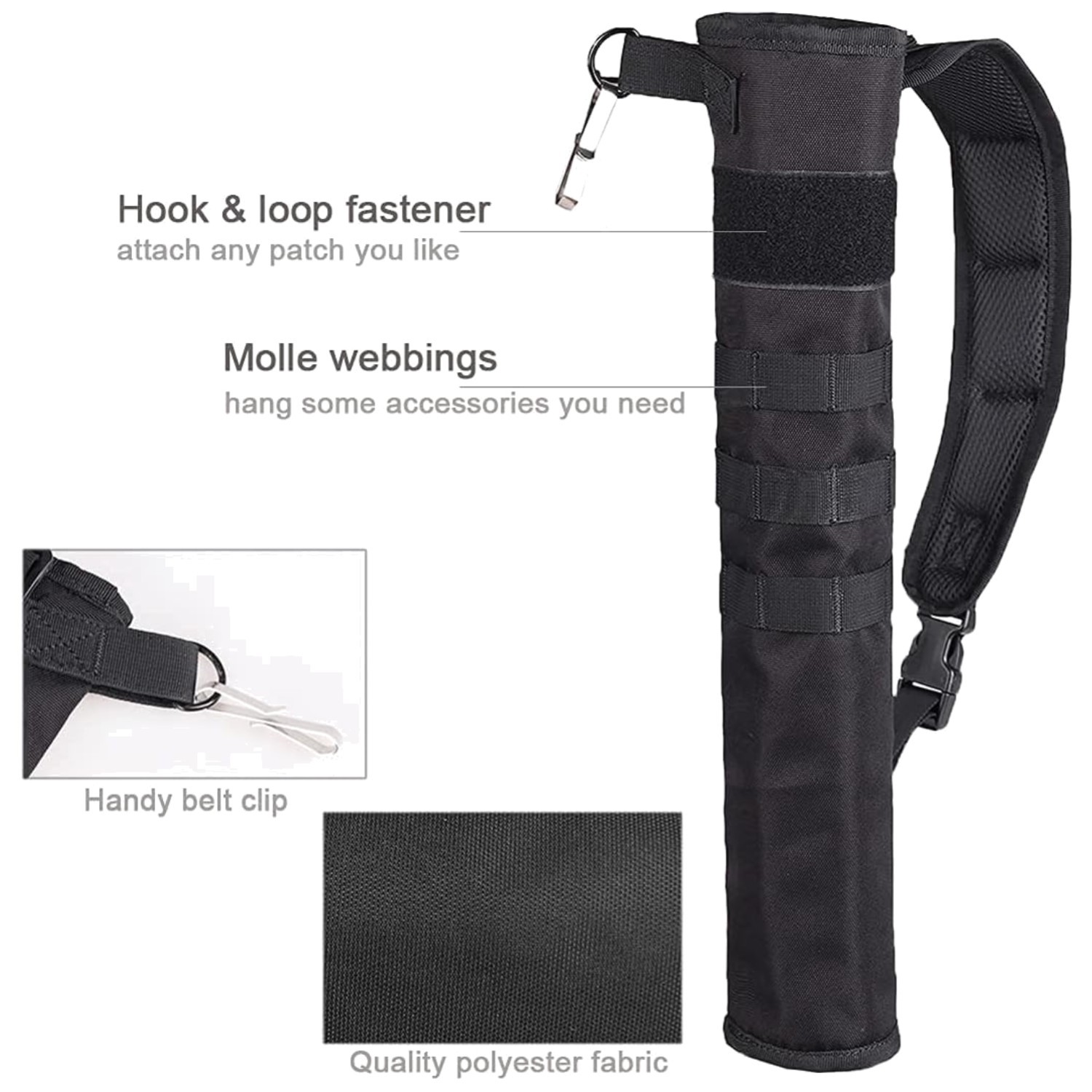 Lightweight Foldable Arrow Quiver, Molle System, Black
