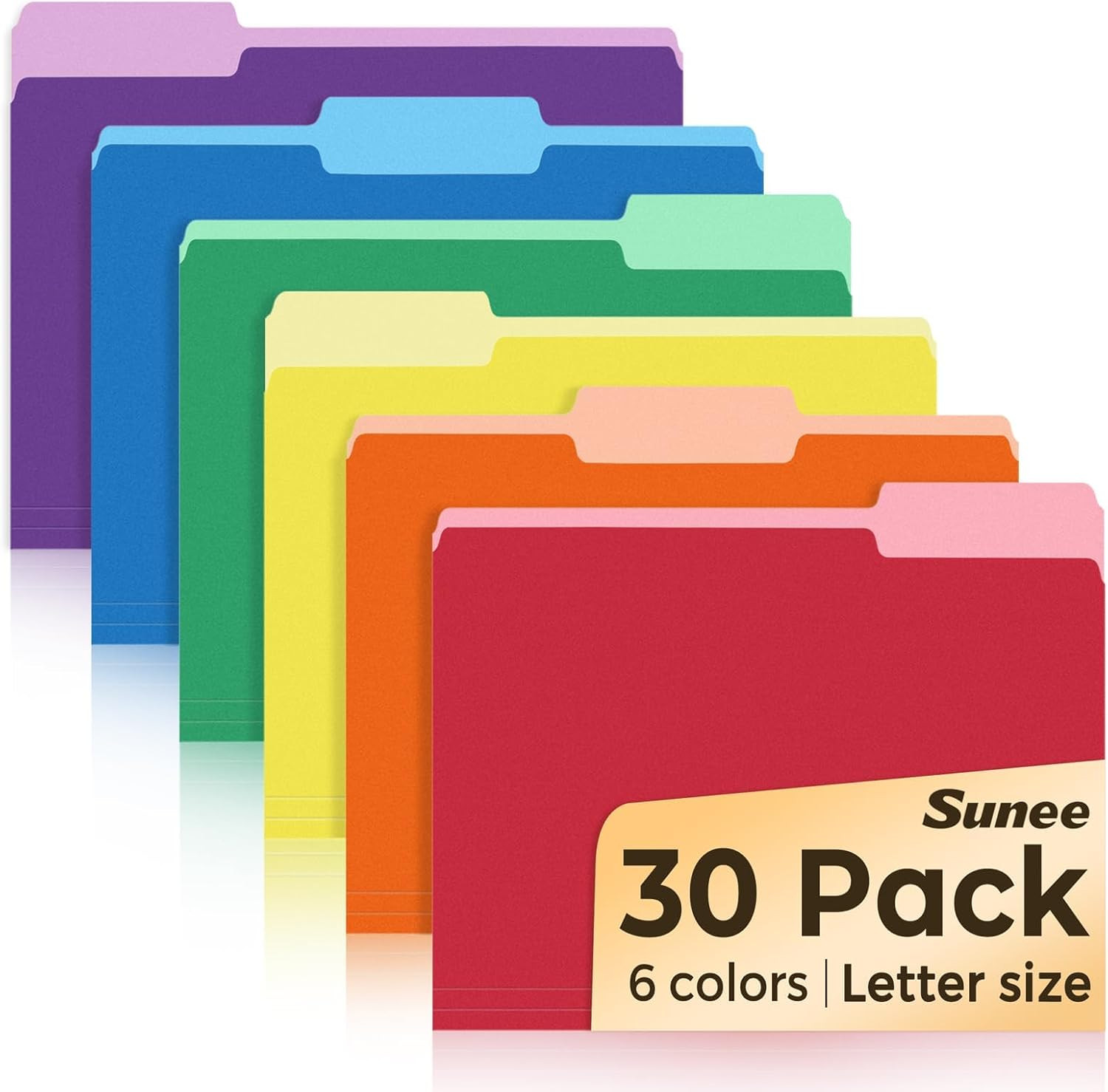 File Folders, 30 Pack Manilla Folders 8.5 X 11, Colored File Folders Home Office