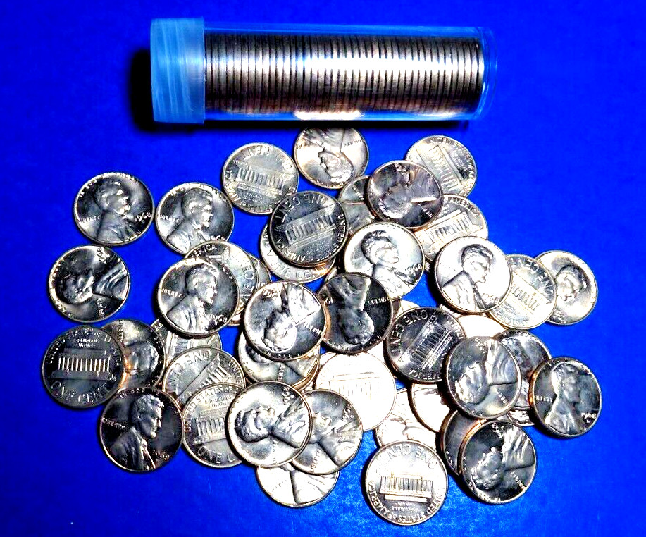 ONE 1968-S LINCOLN CENT BU UNCIRCULATED "RED" NICE+ COINS STOCK PHOTO