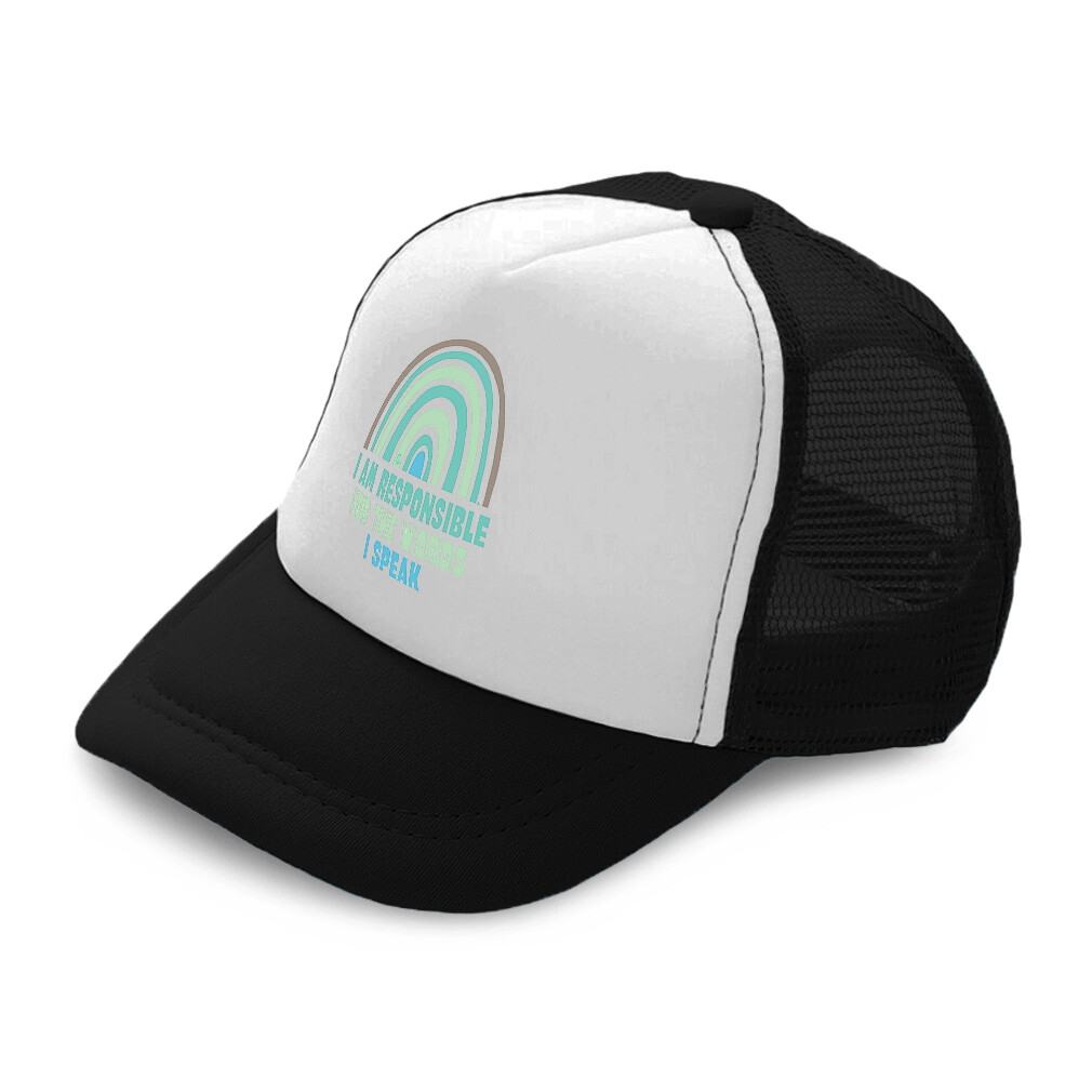 Kids Trucker Hat I Am Responsible for The Words I Speak Boys Caps & Girls Caps