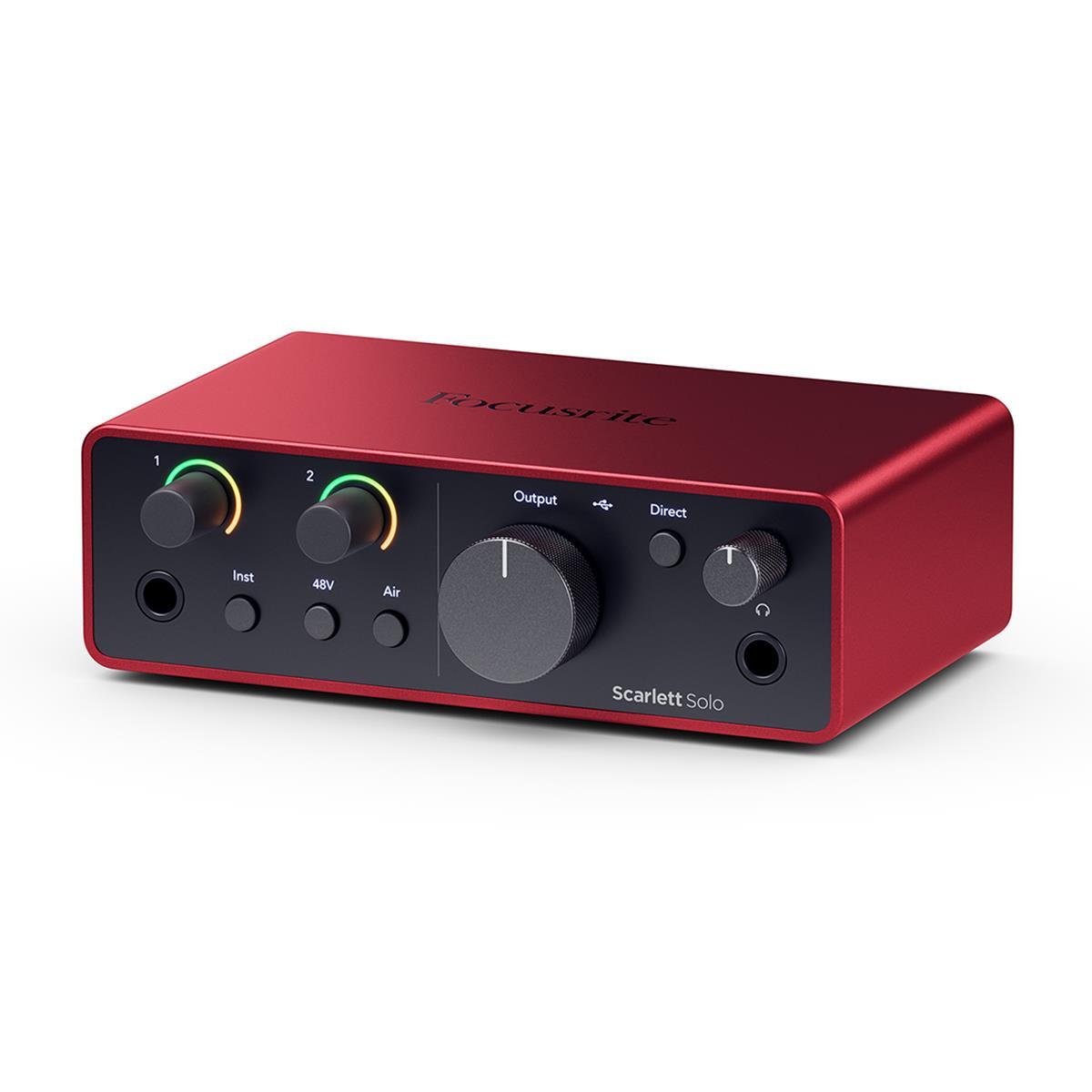 Focusrite Scarlett Solo 4th Gen USB Interface with Software Suite, Hard Case