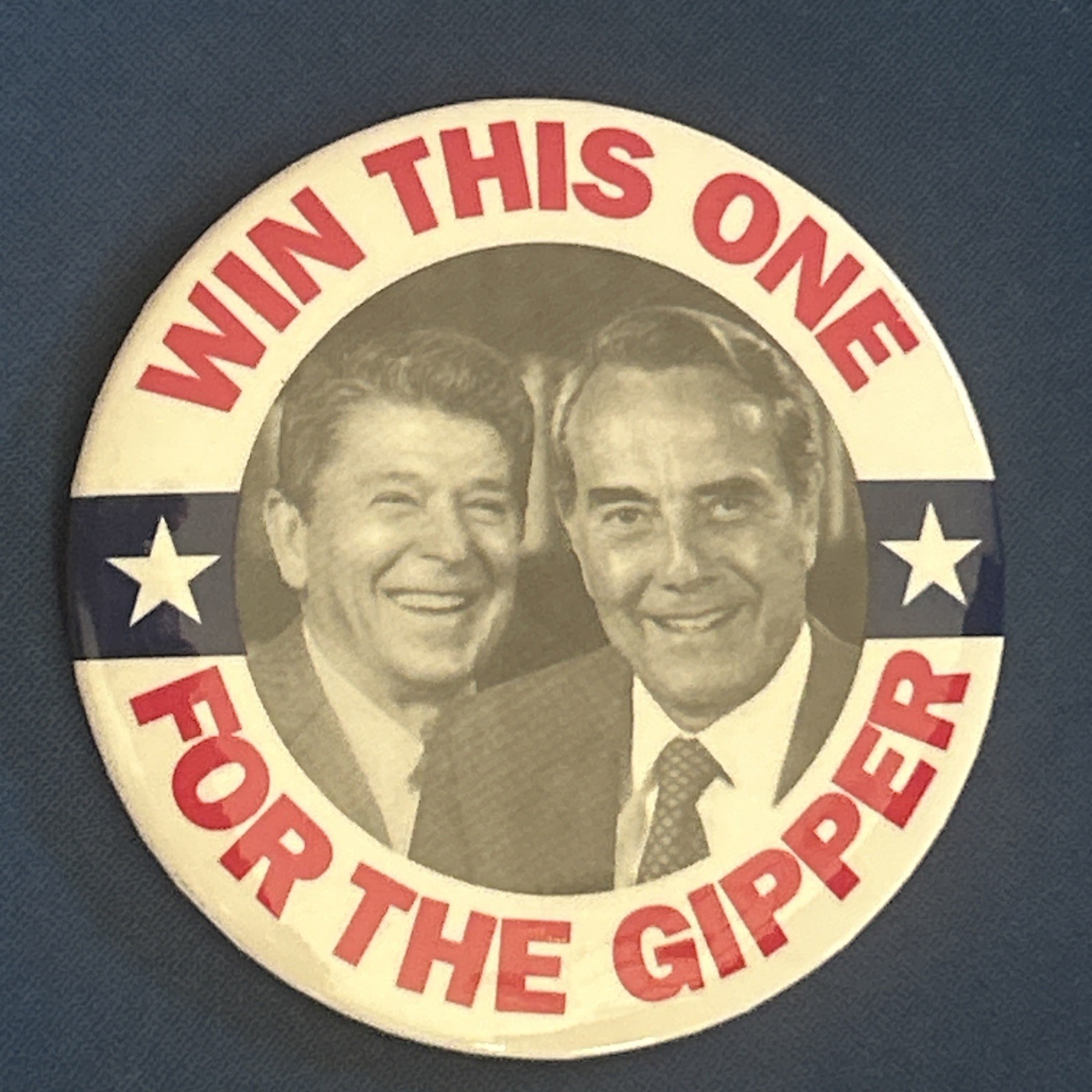 Bob Dole Win This One For The Gipper Ronald Reagan  3” pinback button pin