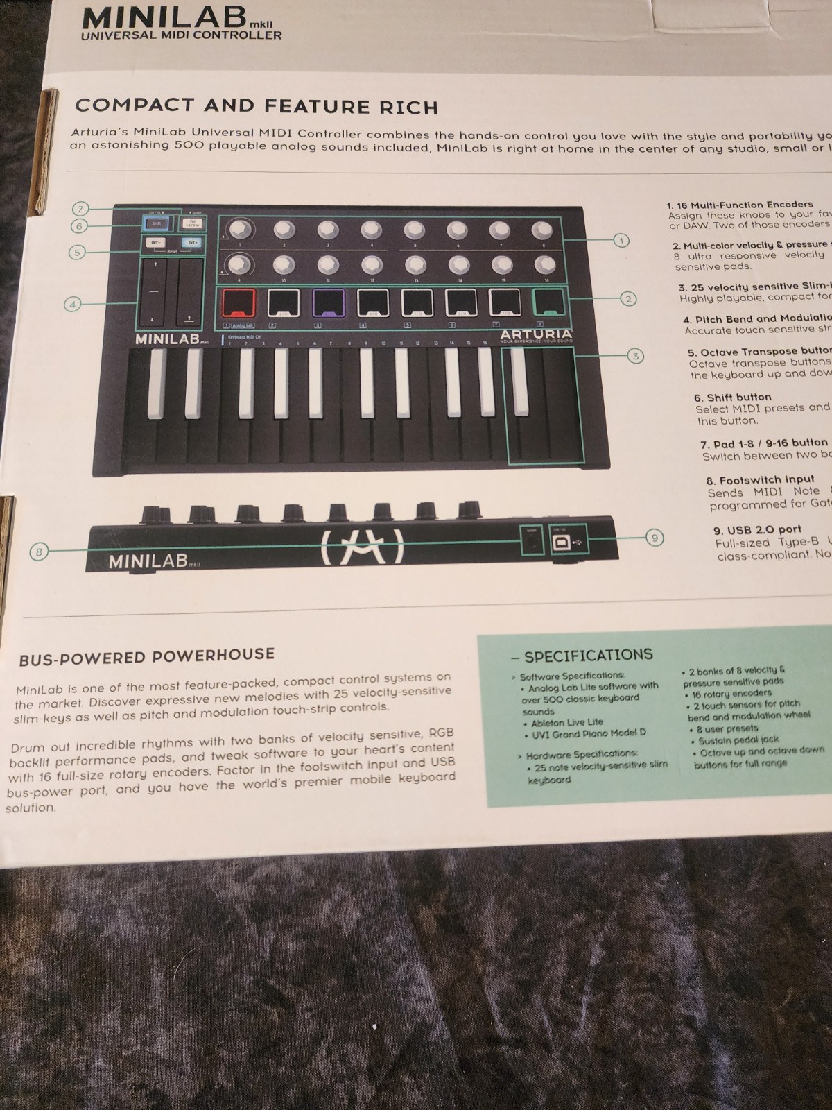 Arturia MiniLab mkII Midi Keyboard Controller BLACK