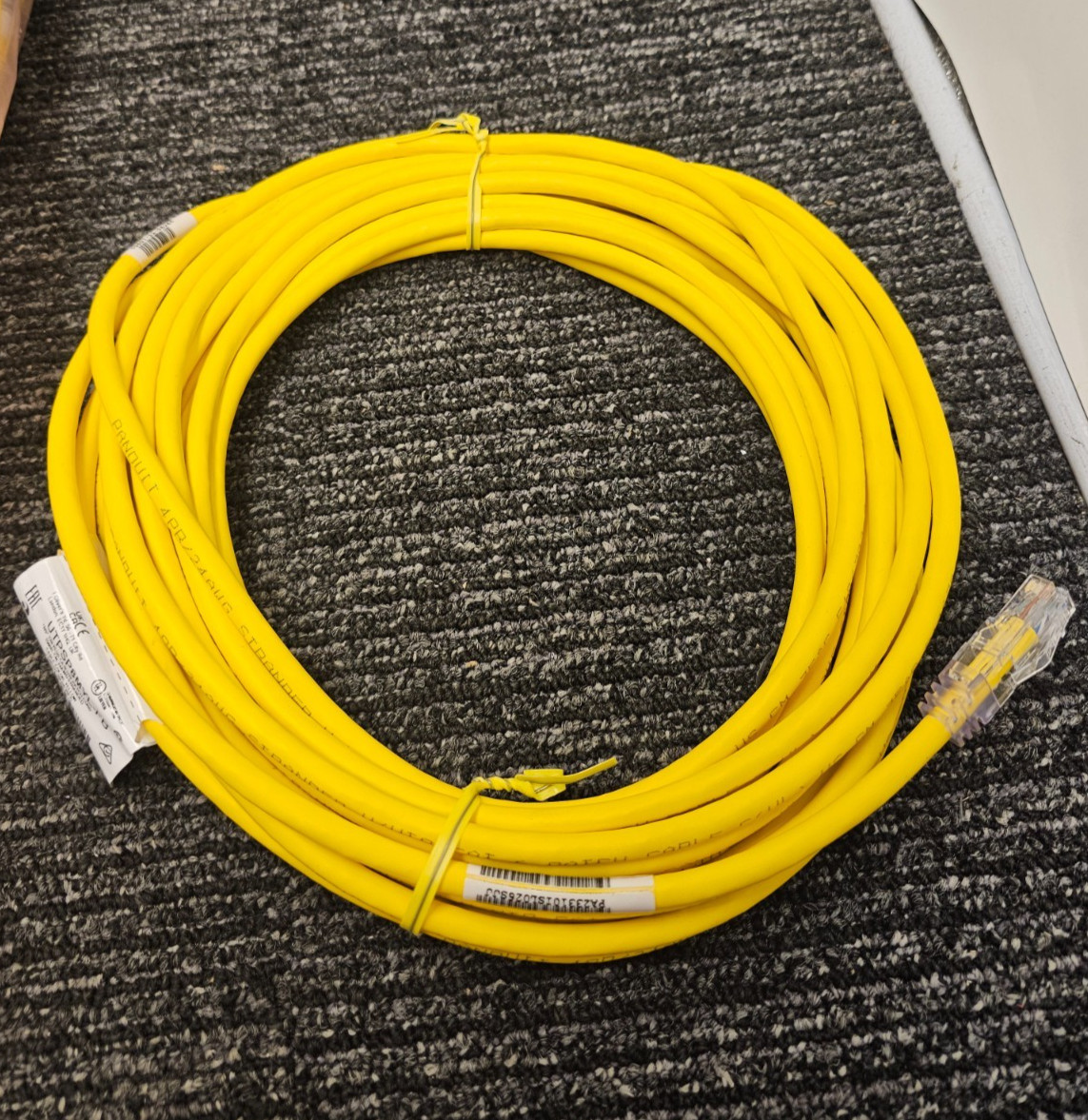 Panduit UTPSP8MYL-FB 8M NS TX6 Plus CA T6 UTP Patch Cord Cable Yellow