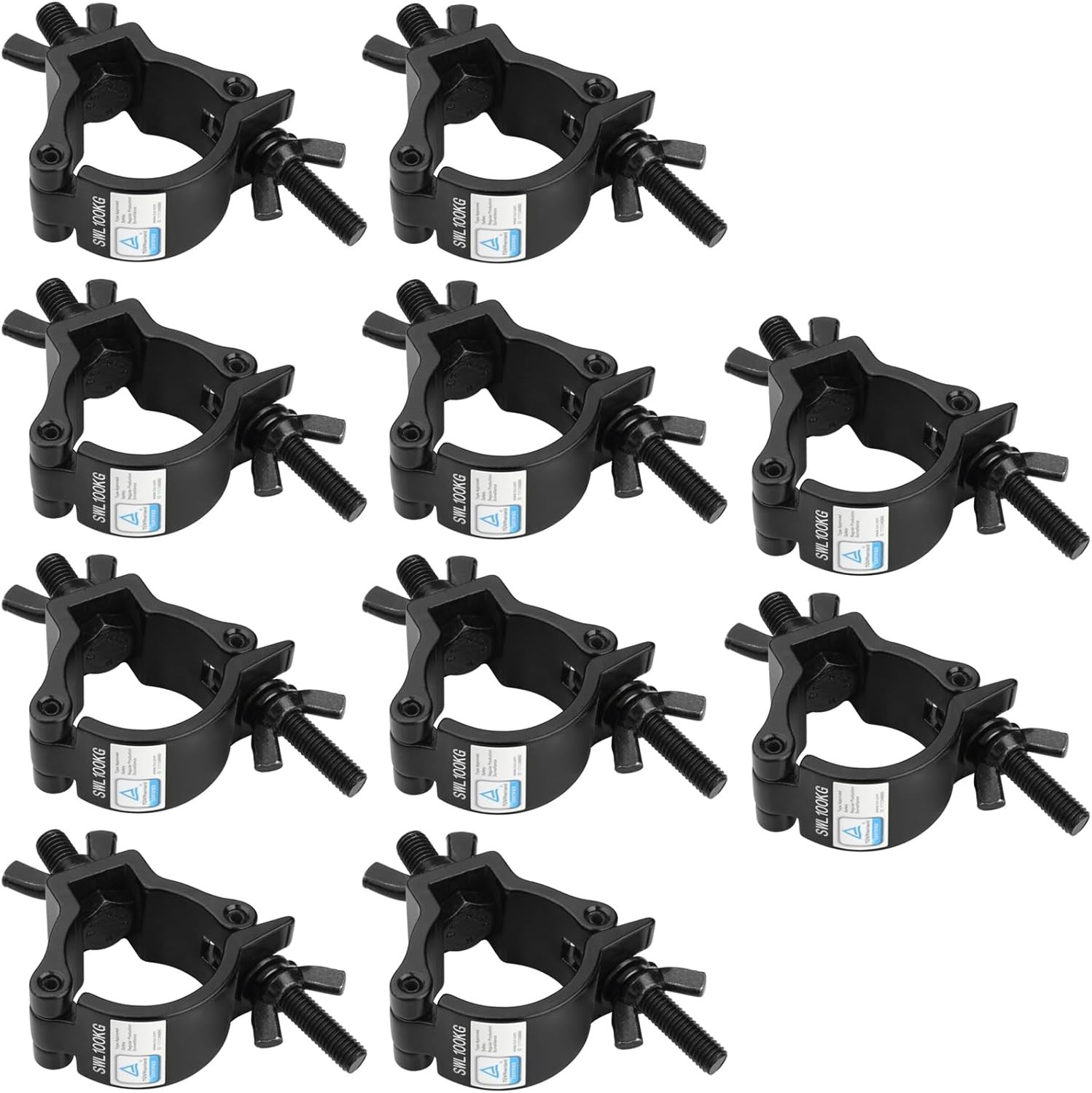 10 Pack Fits O.D. 2 Inch Aluminum Alloy for Stage Lighting clamp,Max Load 220lb