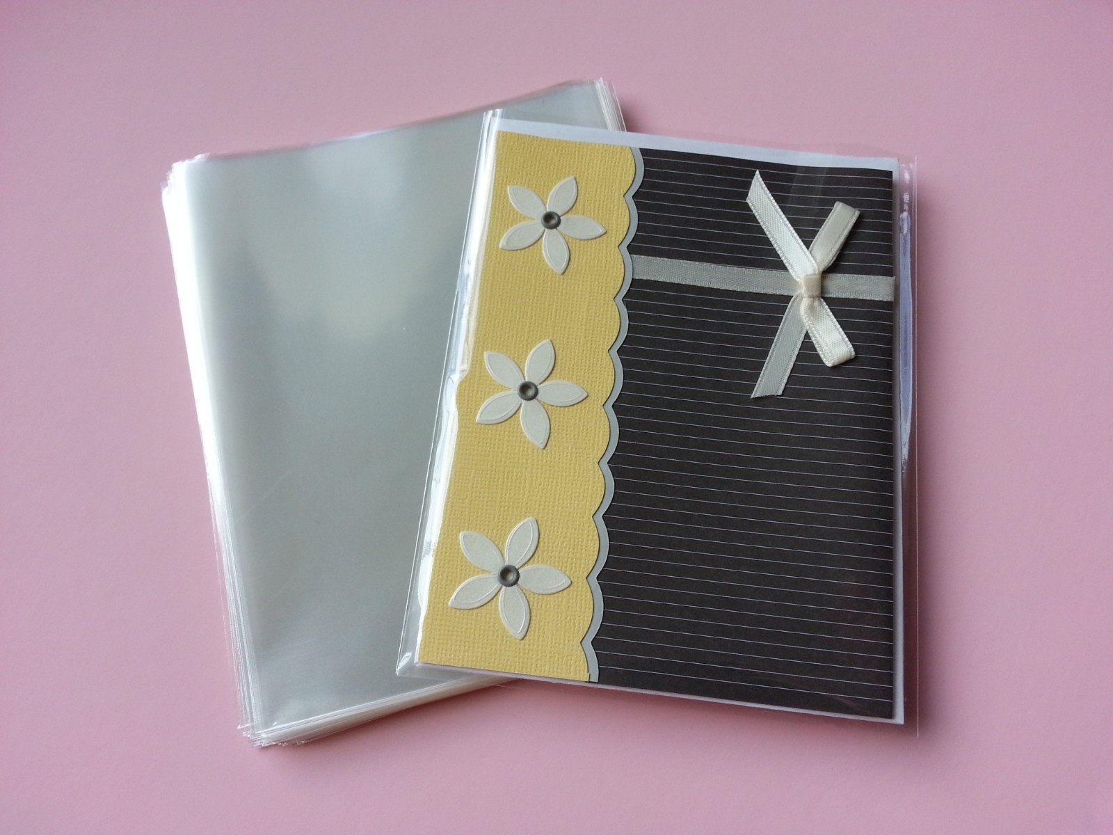 500 A7+ 5.4 x 7.2 Clear OPEN END Cello Plastic Envelopes Cellophane Bags Sleeve