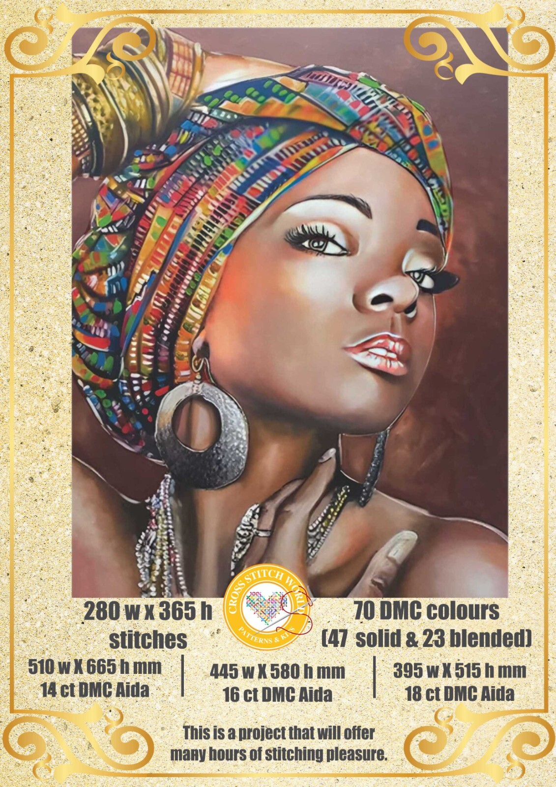 African Beauty 1246 Chart Counted Cross Stitch Pattern Needlework