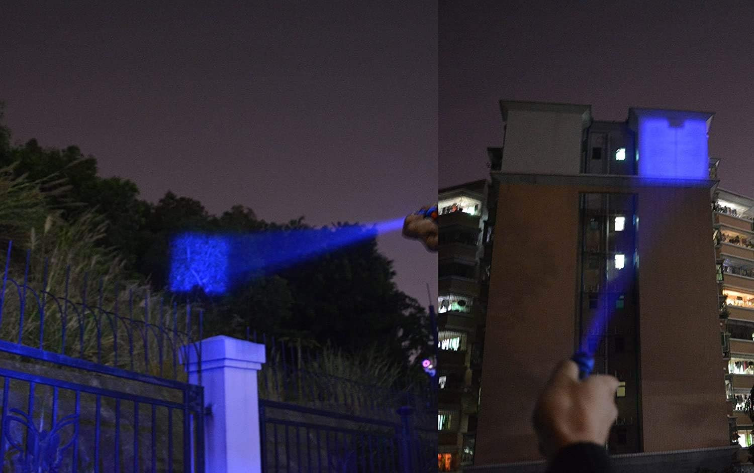 Pack of 3 Single Mode Blue Light Flashlight, Blue LED Flashlight Torch for Night