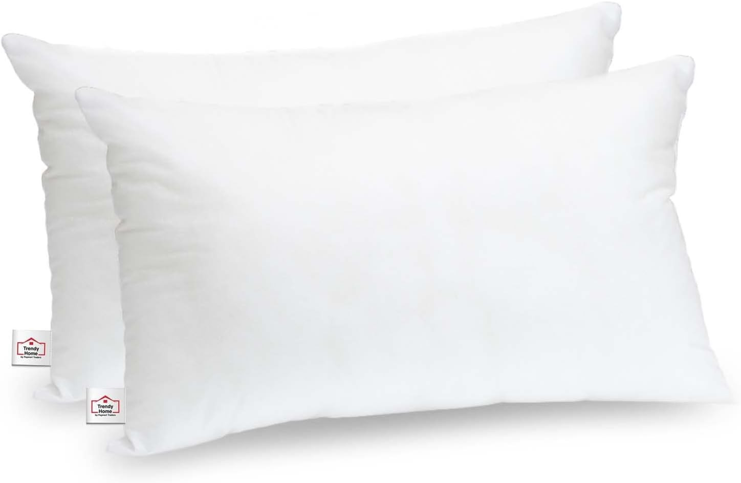 Trendy Home 12X18 Throw Pillow Insert (Pack of 2, White), Bed and Couch Pillows