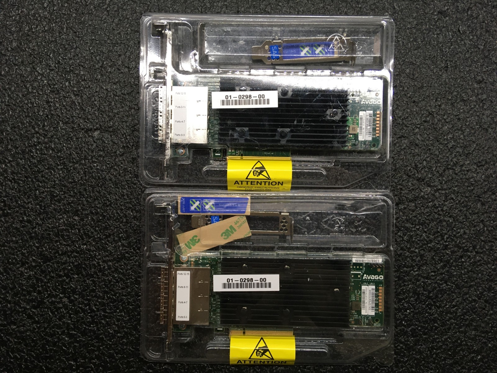 Lot of 2  Avago SAS 9305-16e PCIe to 12Gb/s SAS Host Bus Adapter