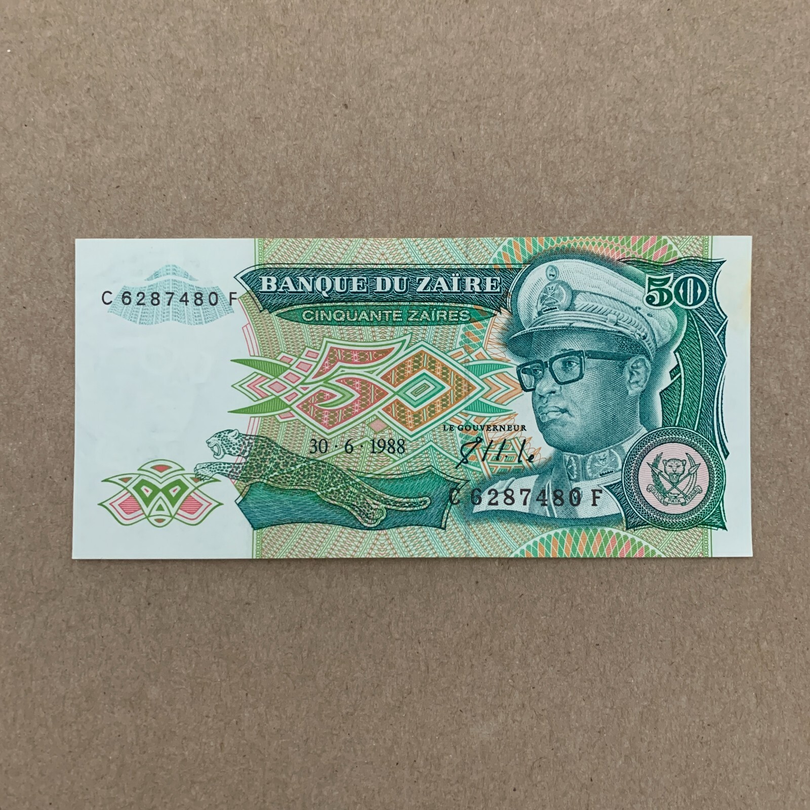Zaire 1988 50 Zaires Banknote UNC Zairen Currency Paper Money Africa