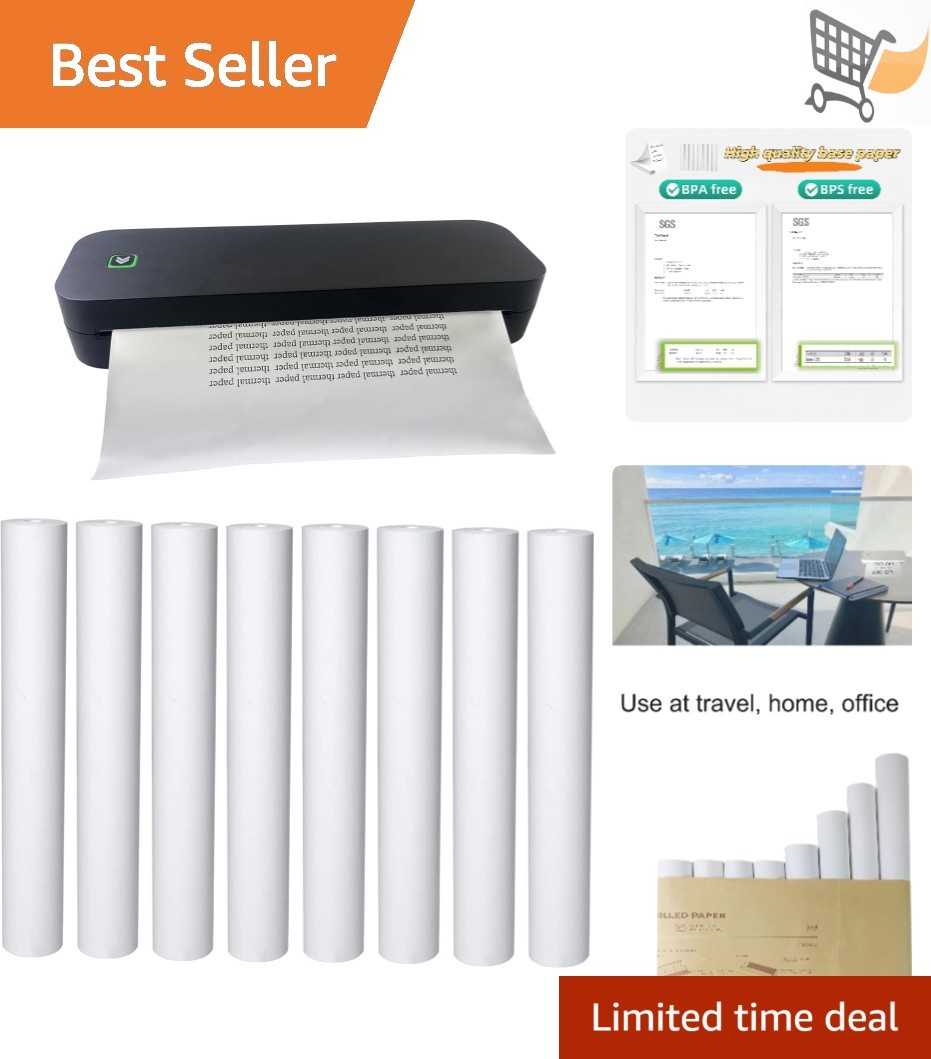 Thermal Printer Paper Rolls 8.5x11 Letter Size BPA Free Inkless Lasts 3