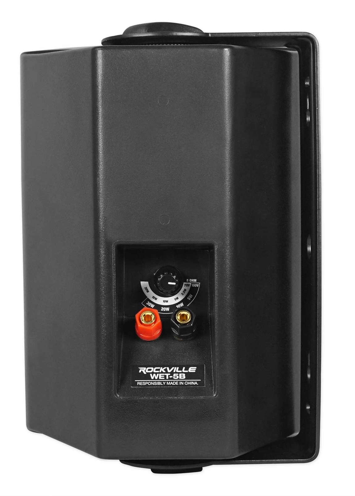 Rockville WET-5B 70V 5.25" IPX55 Commercial Indoor/Outdoor Wall Speaker - Black