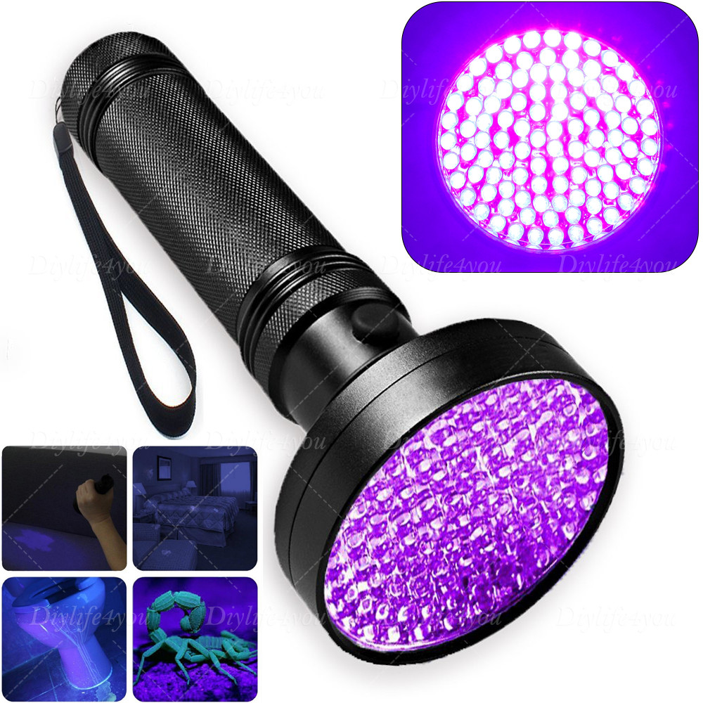 100 LED UV Flashlight Ultraviolet Blacklight Detector Handheld Torch Light 395nm