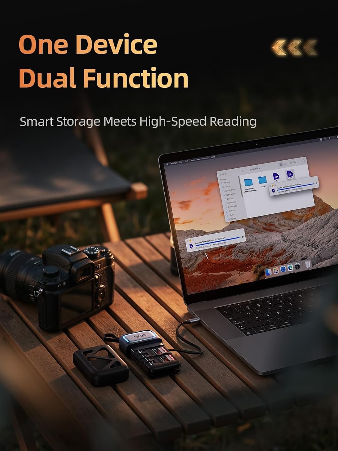 High Speed 2-in-1 Card Reader Case, USB 3.2 Gen1