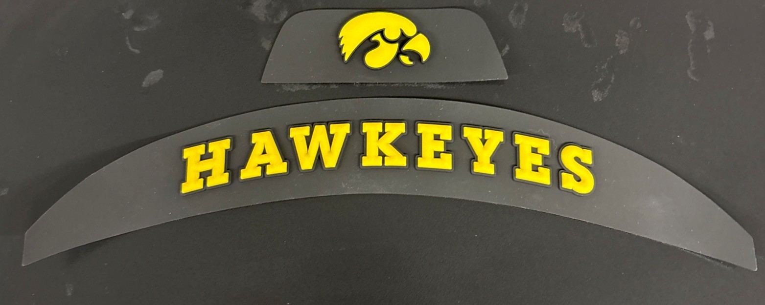 3D Bumpers - Iowa Flex Set For a Full Size Football Helmet.