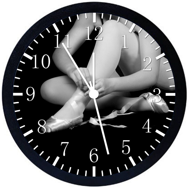 Ballet Black Frame Wall Clock Nice For Decor or Gifts W232