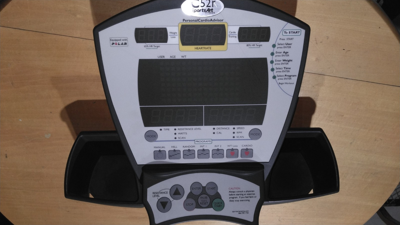 Recumbent Bike SportsArt C 52r  Console/Display