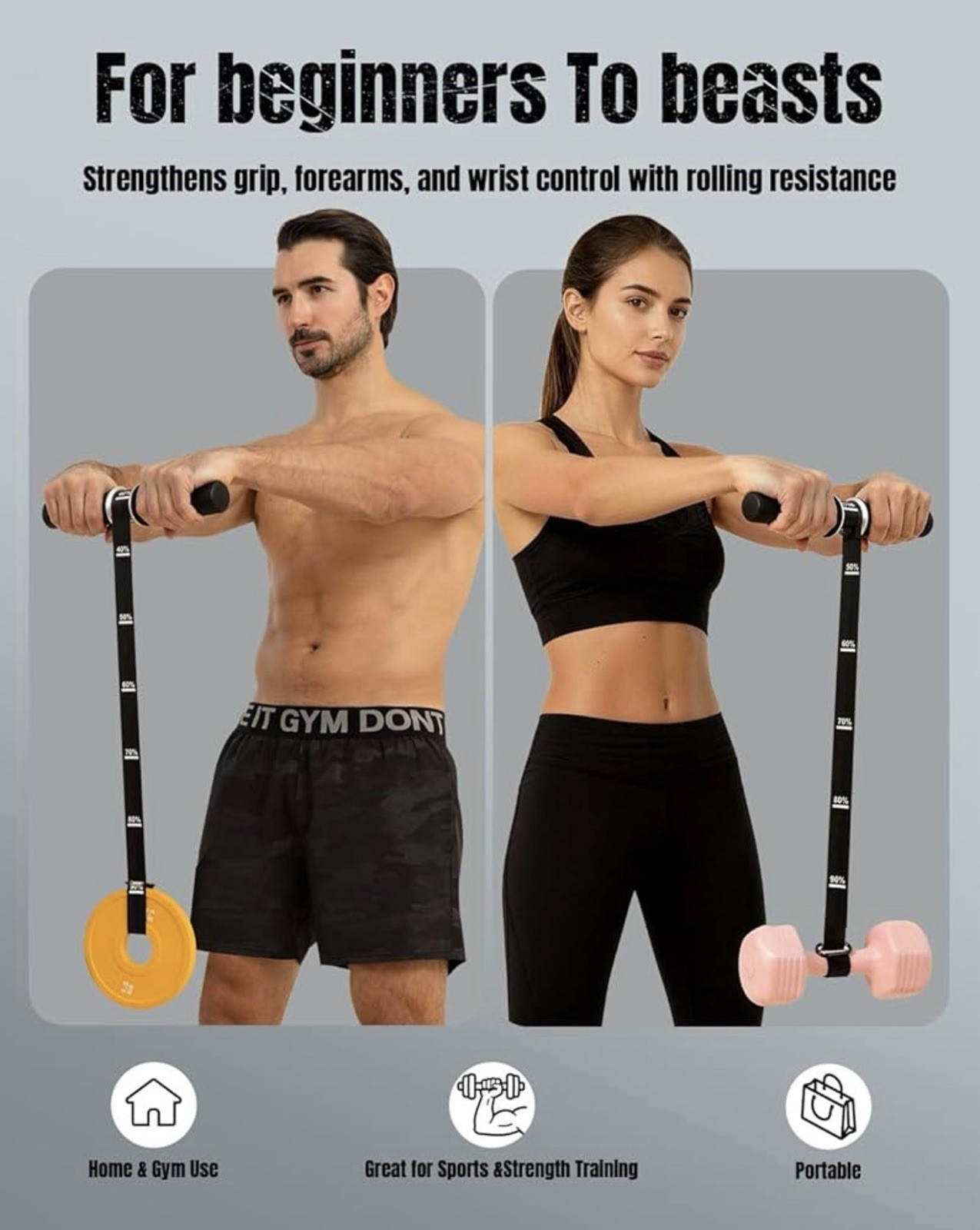 MARCHMARS®️ Wrist Roller Forearm Trainer & Strengthener ~ Grip Strength