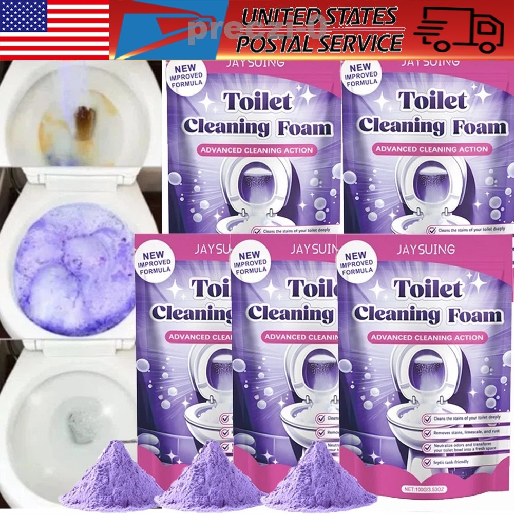 1~5 Bags Fizzclean Toilet Foam Cleaner, Toilet Cleaning Foam Insta-Action 100g