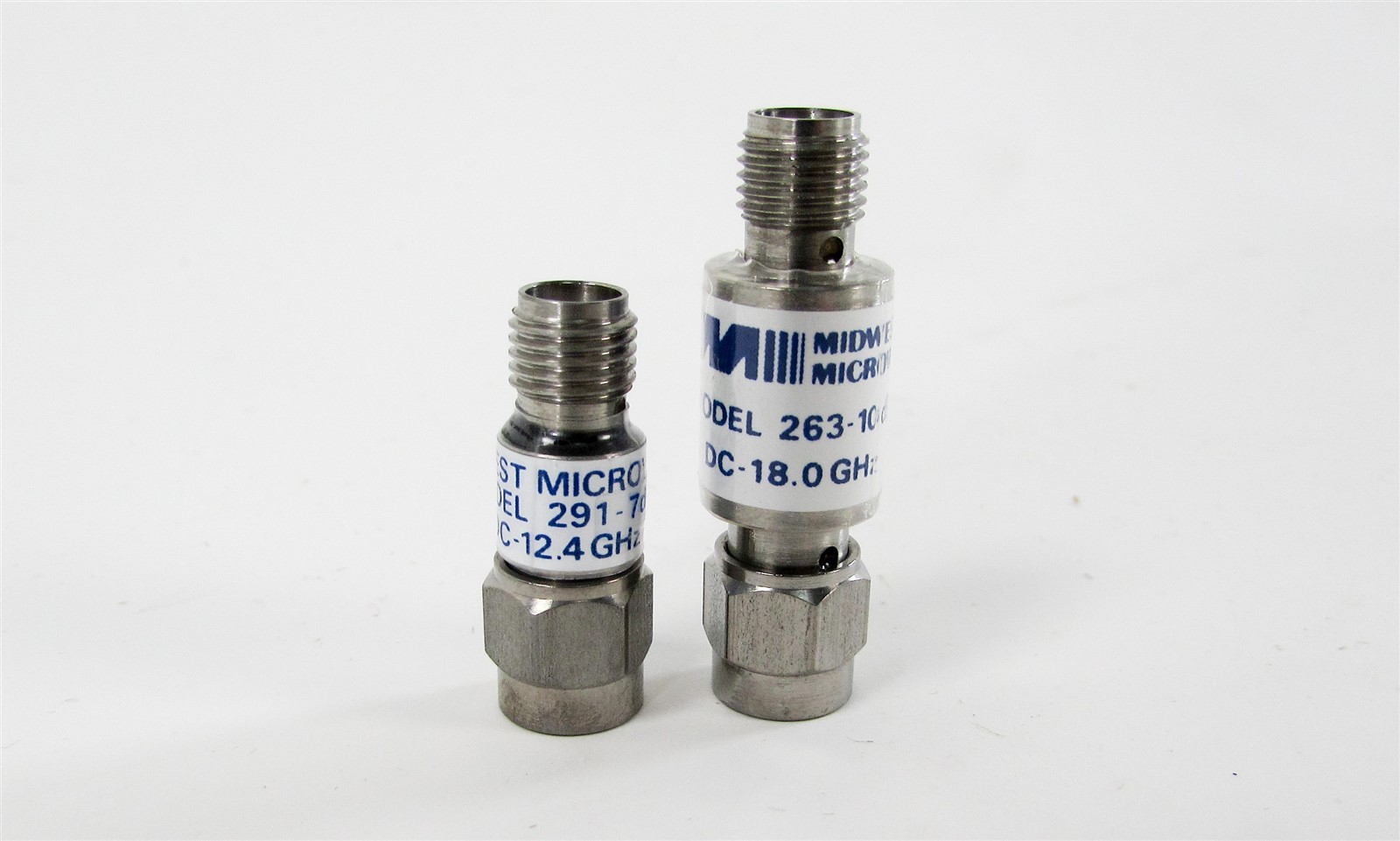NEW QTY (2) - Midwest Micro Attenuators ATT-0291-07-SMA-02 & ATT-0263-10-SMA-02
