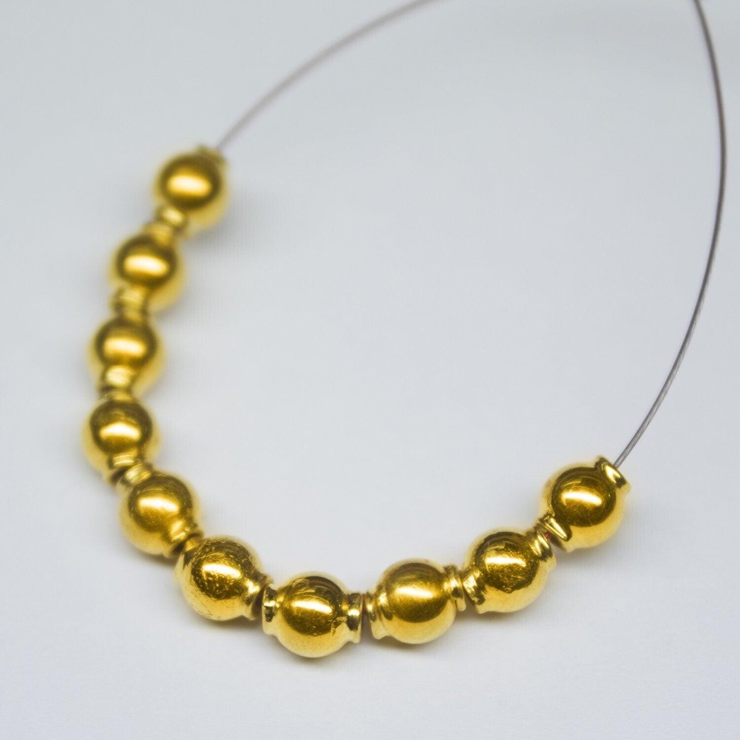 18k Solid Gold Tribal Handmade Lantern Jewelry Spacer Beads 4mm 2" Strand