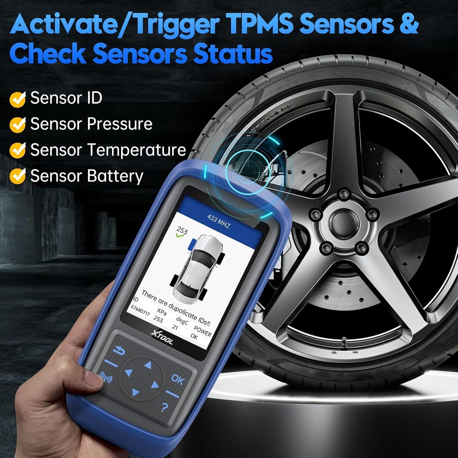 XTOOL TP150 TPMS Programmer Sensor Relearn Activate Tire Pressure Light Reset