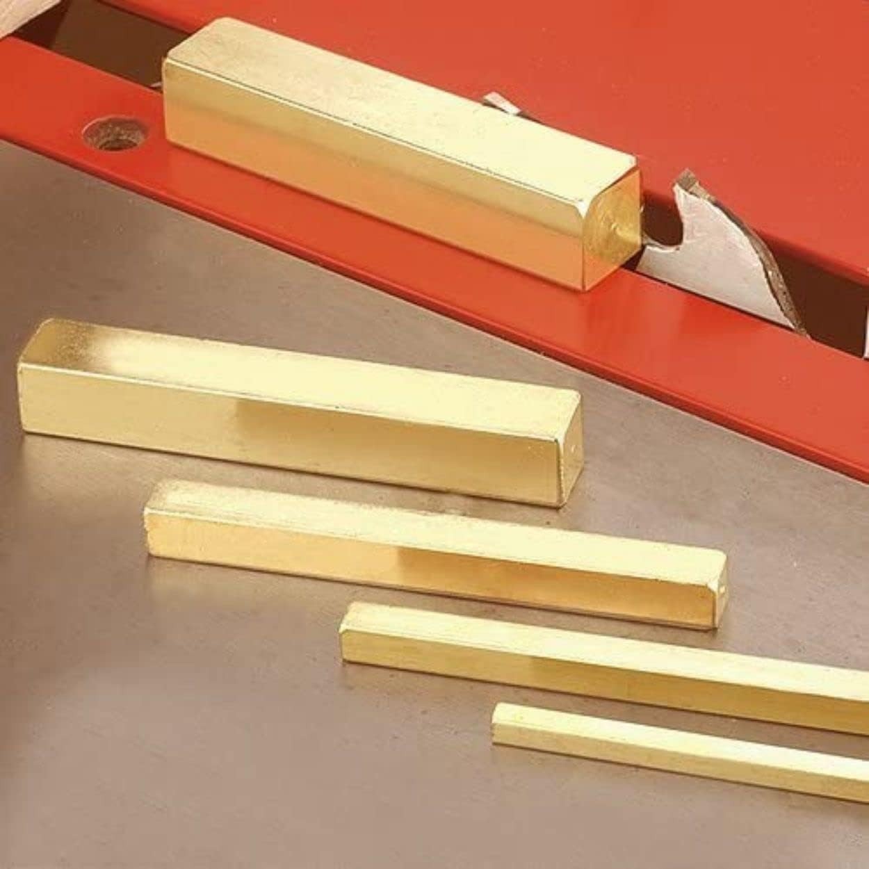 Stackable 5-Piece Brass Gauge Block Set for Accurate Woodworking Adjustments