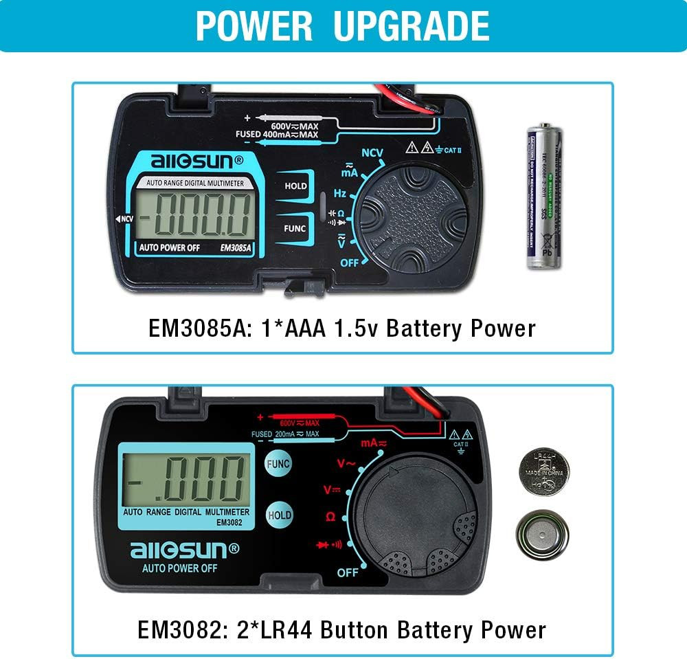 Auto Ranging Pocket Tiny Digital Multimeter, Mini Electrical Travel Meter AC/DC