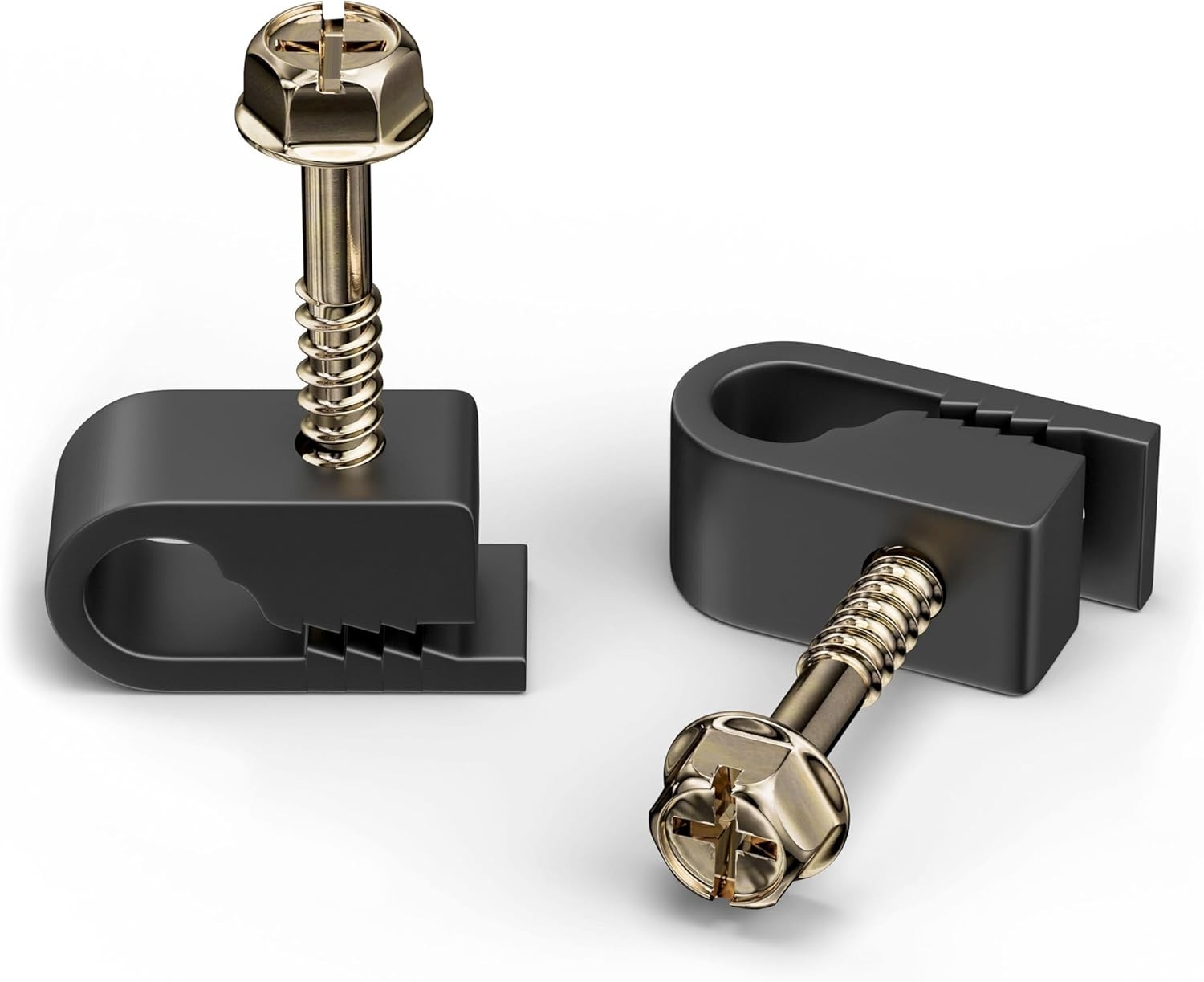 Single Cable Clips with Screws - 1/4 Inch Coaxial Cable Clamps Outdoor - Exte...