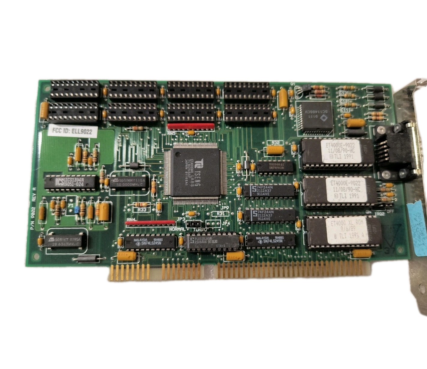 VINTAGE TSENG LABS ET4000E ISA VGA CARD WITH NO RAM MEMORY FCC ELL9022 MXB63