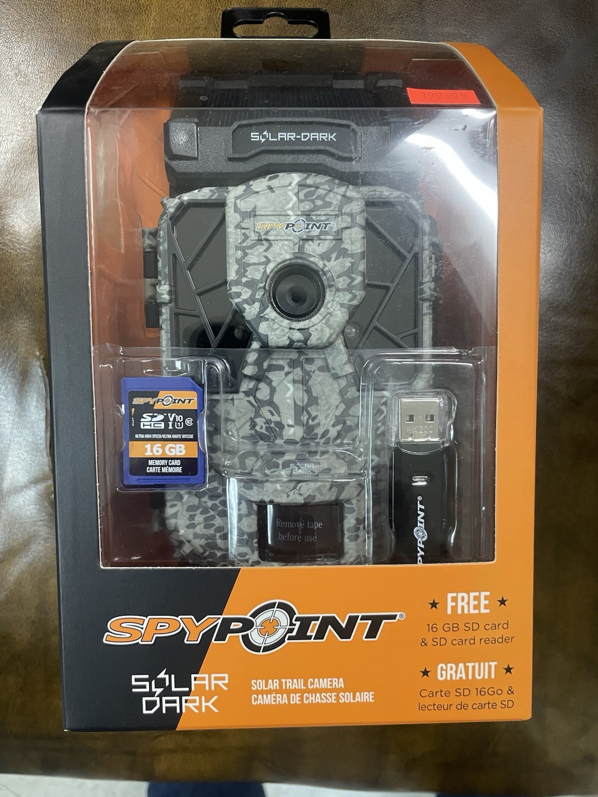 SPYPOINT SOLAR-DARK Solar Trail Camera Gray Black with 16GB SD Card & Reader