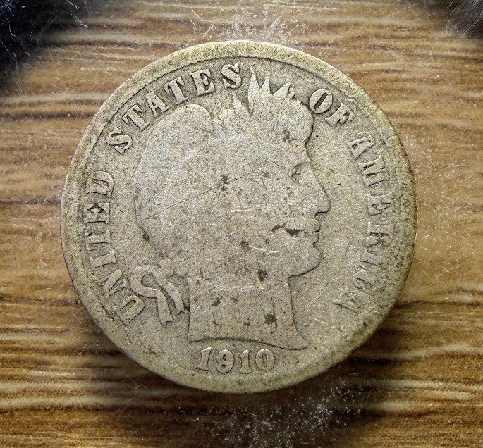 1910-P Barber Dime - Actual Silver Coin Shown - Free Shipping & Tracking INV285