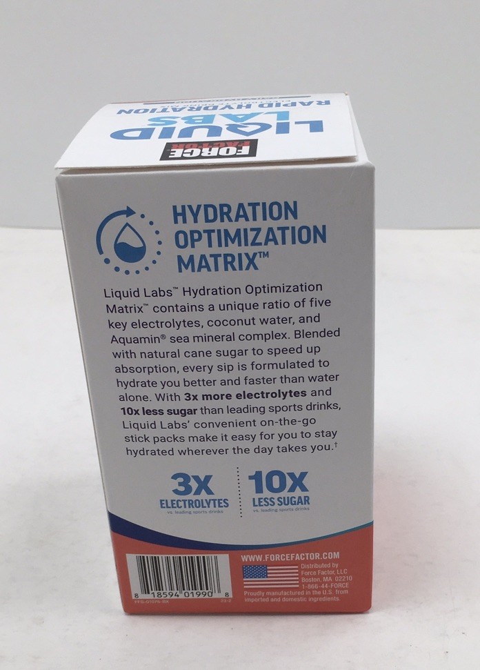 2X FORCE FACTOR RAPID HYDRATION TROPICAL FRUIT ELECTROLYTE PACKETS EXP 10/26