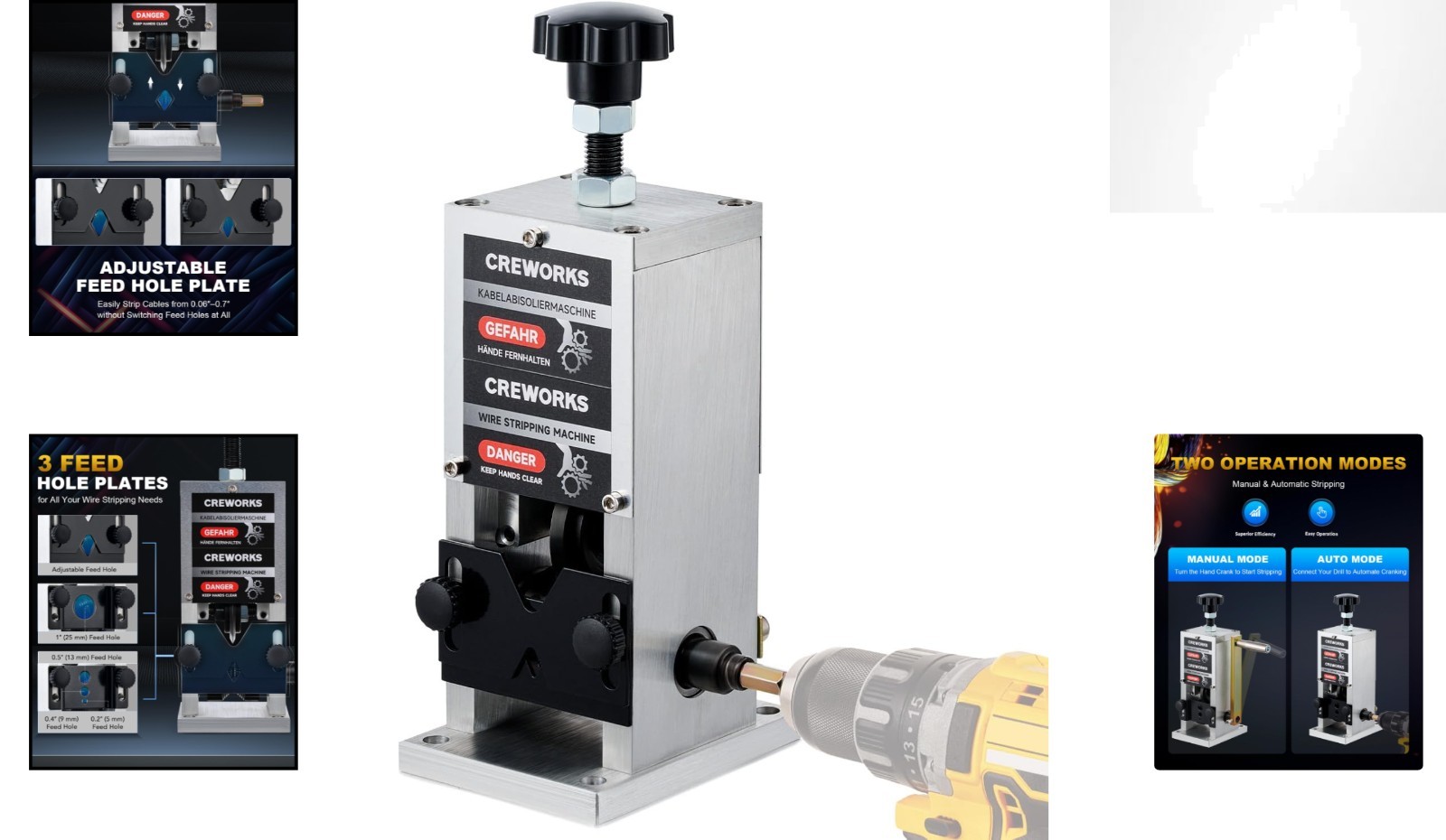 Manual Wire Stripper Machine: 0.06" to 1" Cable Stripping Tool for DIYers