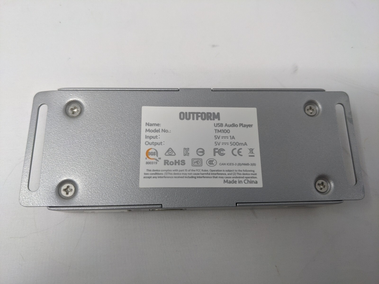 New OUTFORM TM100 USB audio player Tested