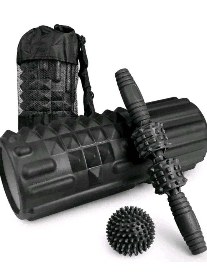 4 in 1 Foam Roller Set In Carrying Bag For Muscle Back Therapy
