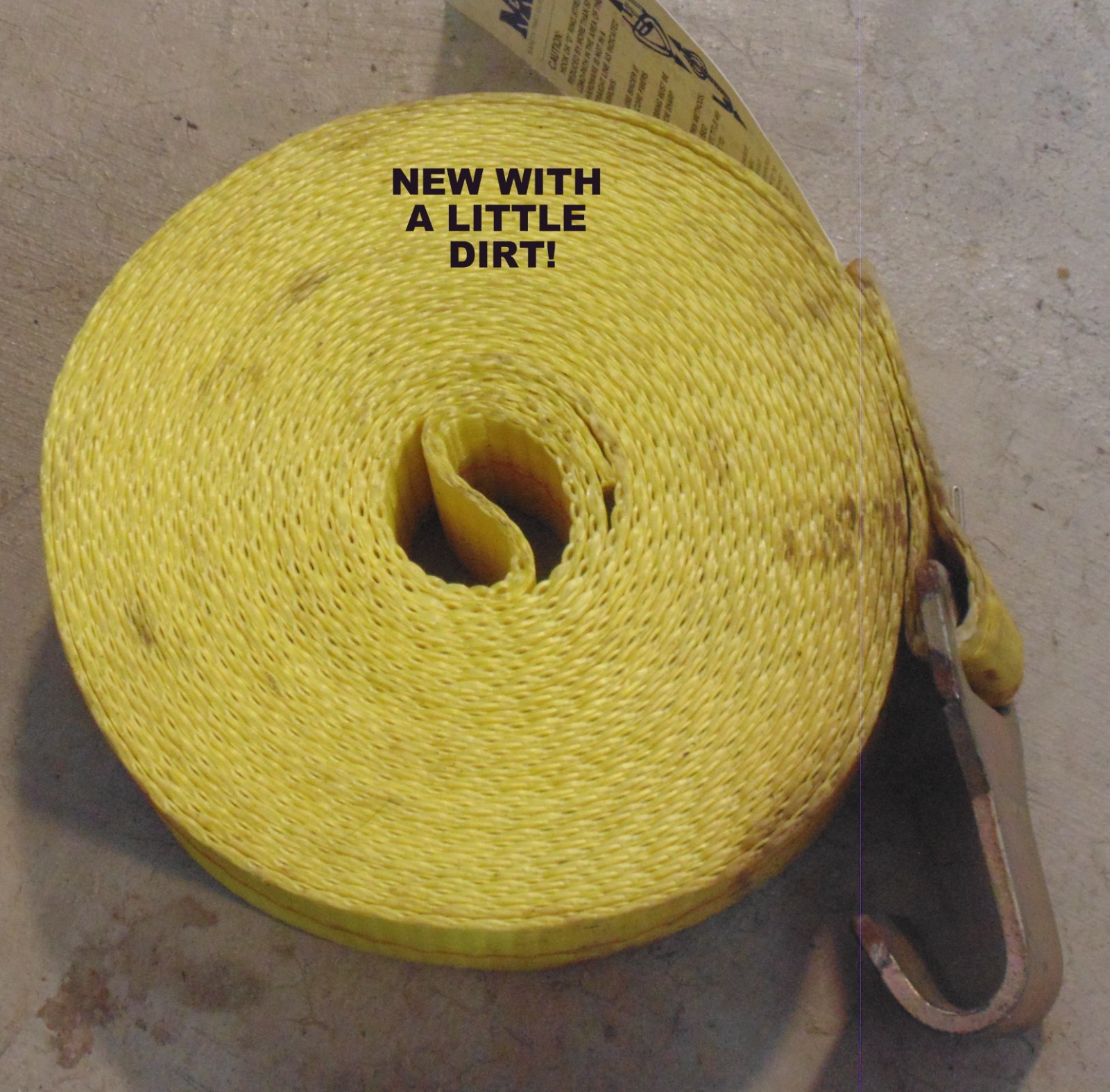 Winch Strap 2" 24' Flat Hook for Flatbed Truck Trailer Ratchet Hay Tie Down