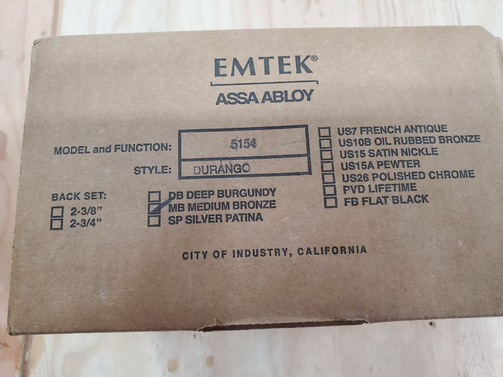 Emtek Durango Dummy Levers Right and Left- concealed fastener