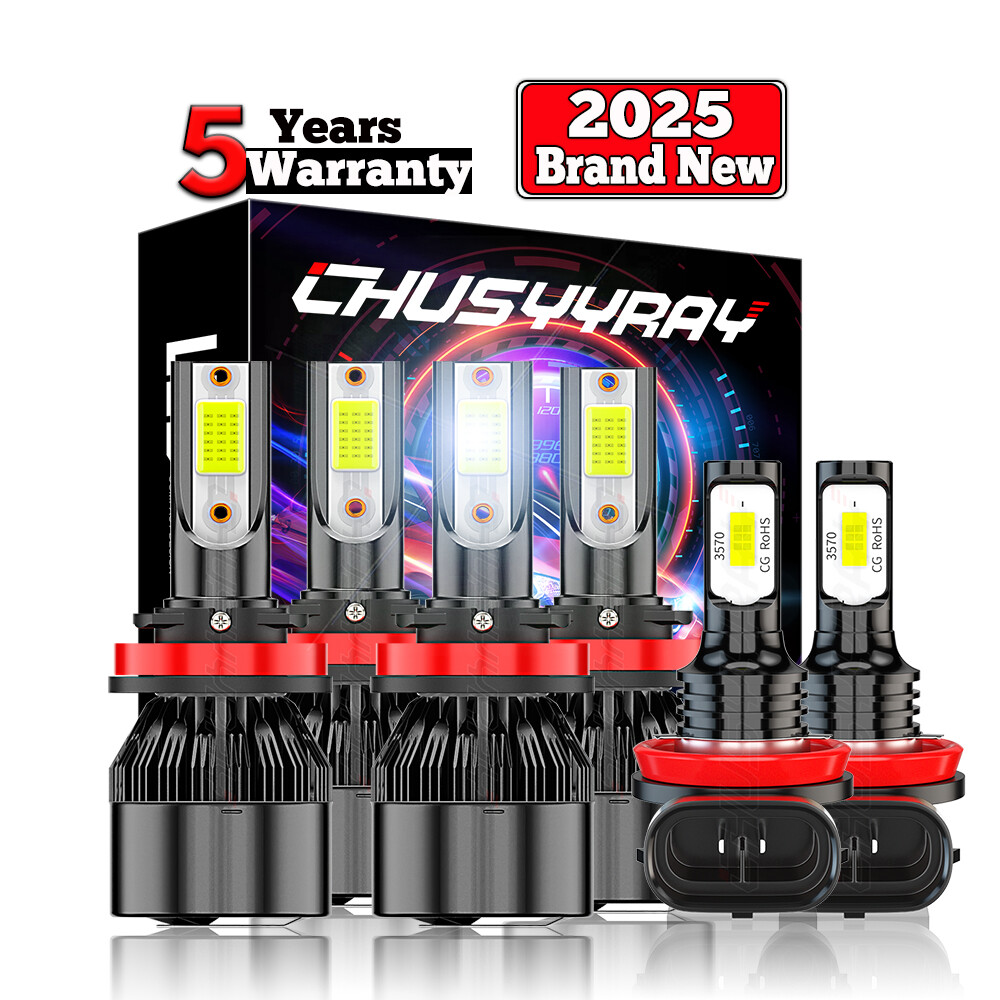 For Chrysler Town & Country 2010- 2016 6x LED Headlights Hi/Lo Beam Fog Bulbs