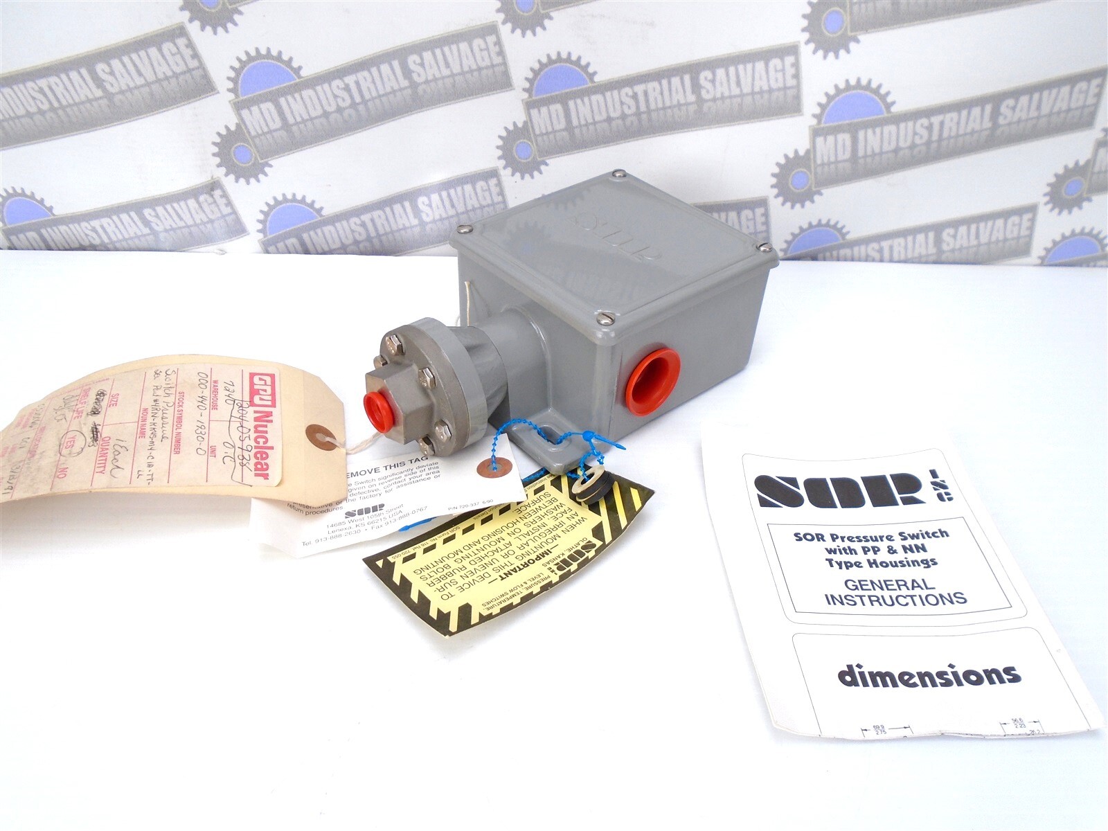 SOR Control - 4RN-KK45-M4-C1A-TTLL - Pressure Switch Adj 4-75 PSI - Ovr 750-1000