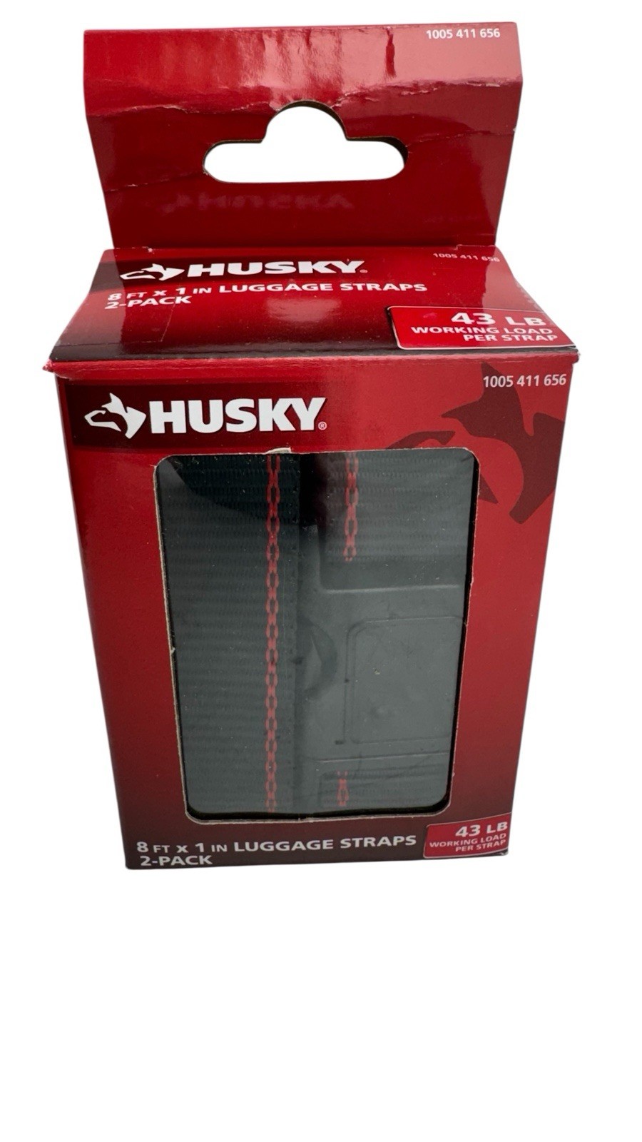 Husky 8 ft. x 1 in. Luggage Straps (2-Pack) 43 Pound Working Load Per Strap New