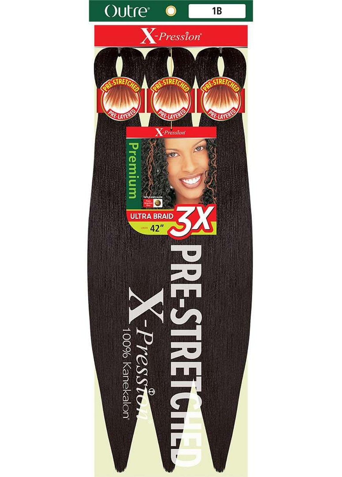 Outre X-Pression Braid Pre Stretched Braid 42" 3X (2 Pack, M4/27/30) 2-pack
